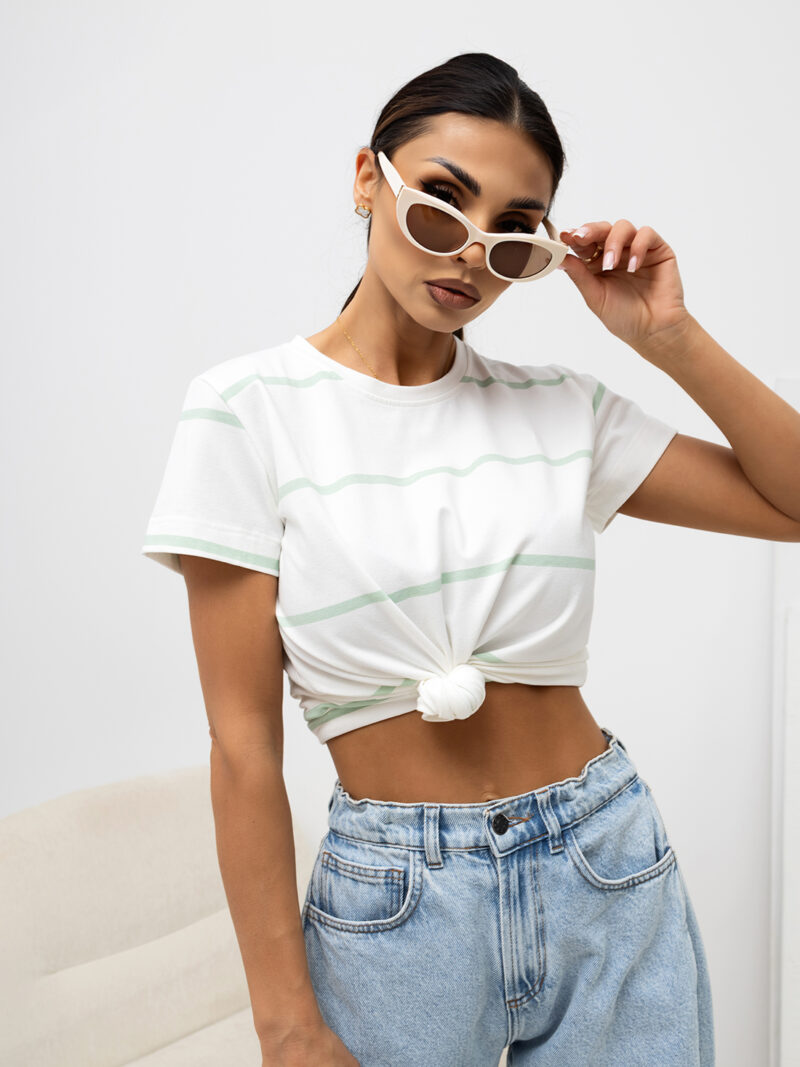Bluzka t-shirt w paski Lara Fashion