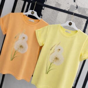 T-shirt damski bluzka Lara Fashion pomarańczowy