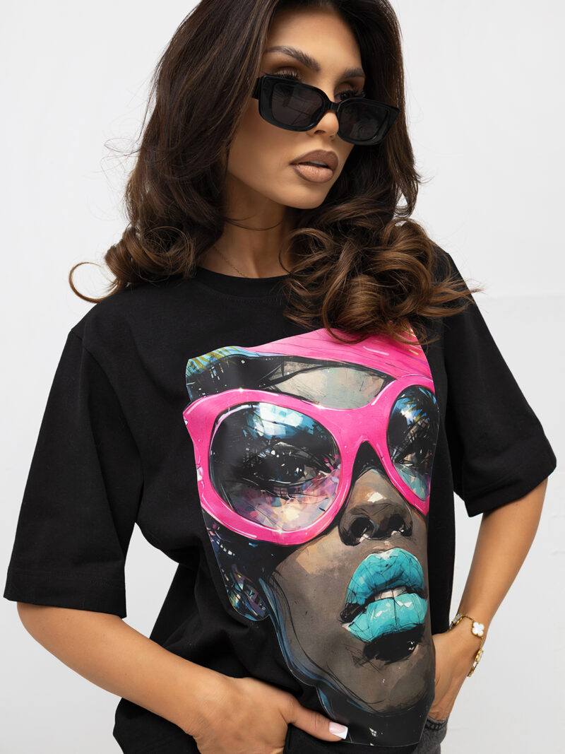 Bluzka t-shirt Pink Icon Lara Fashion