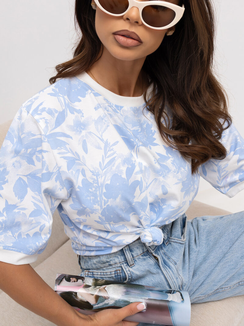 Bluzka t-shirt damska Kwiaty Lara Fashion