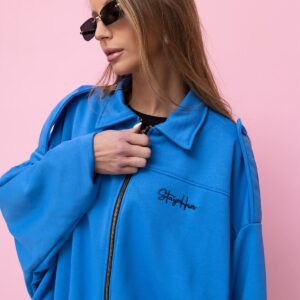 Kurtka dzianinowa damska Stayhere niebieska