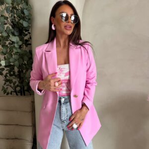 Marynarka damska Long mocny róż