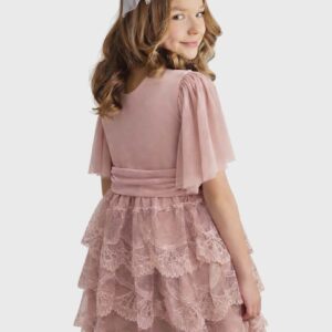 Sukienka dziewczęca wizytowa Wiktoria róż