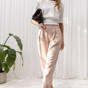 Spodnie damskie Gaya Jolmar z wiązaniem beż