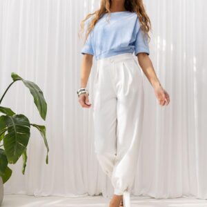 Spodnie damskie Gaya Jolmar z wiązaniem białe