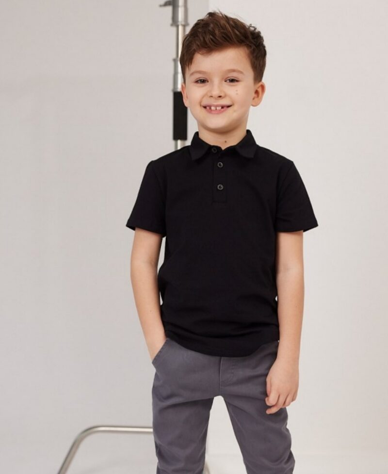 Koszulka Polo Bluzka T-shirt Dziecięca Chłopięca All For Kids czarna