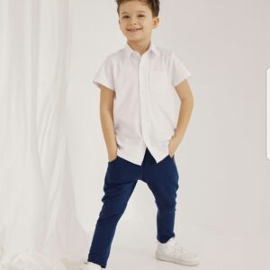 Koszula chłopięca krótki rękaw All For Kids biała wizytowa