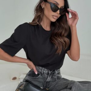 Bluzka damska Bufka Selfie czarna