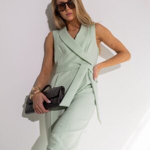 Kombinezon damski kopertowy Stayhere matcha zieleń