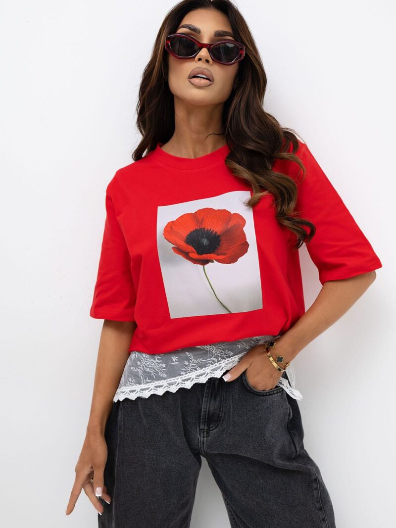 T-shirt damski z makiem MAK