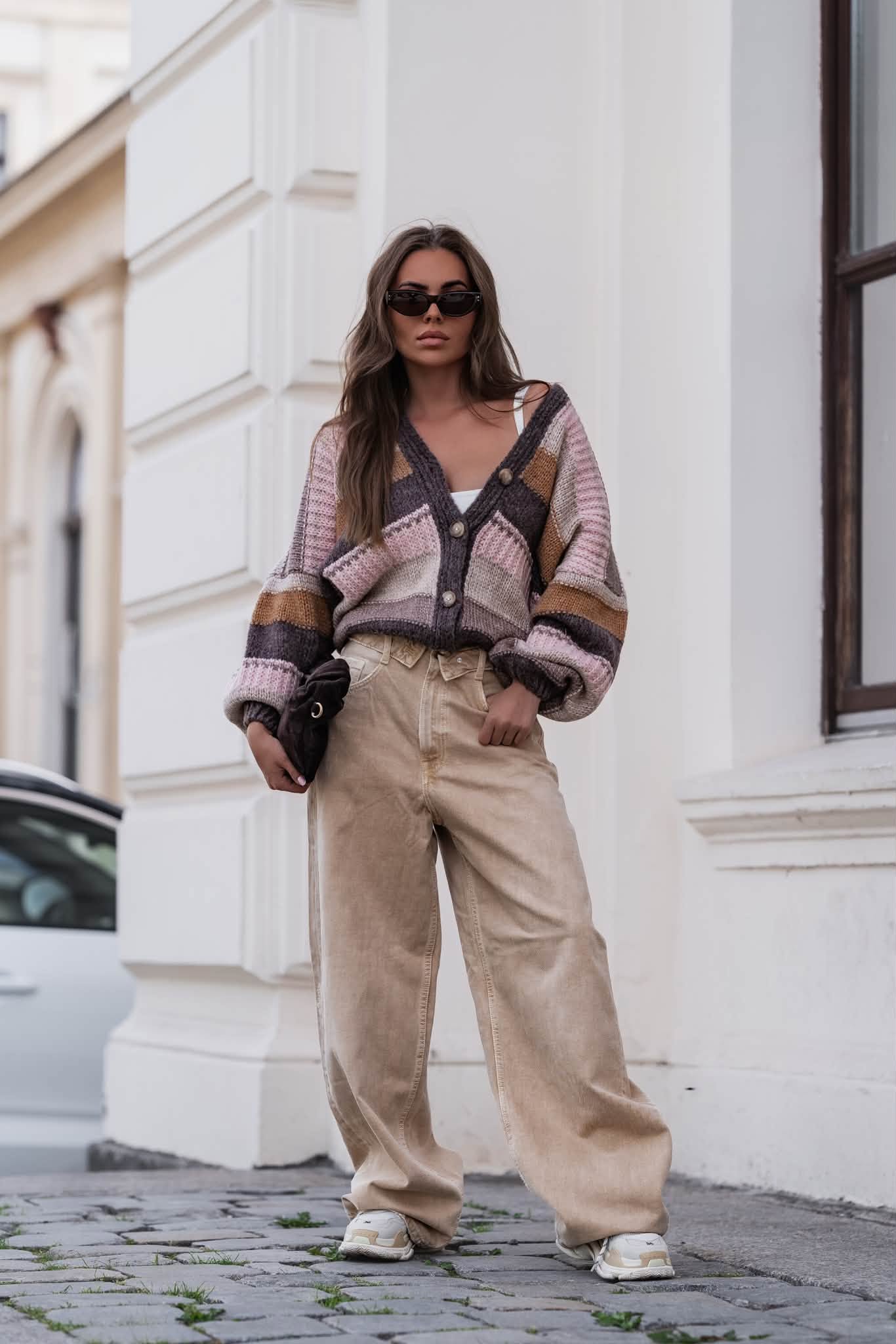 Sweter damski rozpinany w paski Holly Pola - obrazek 6