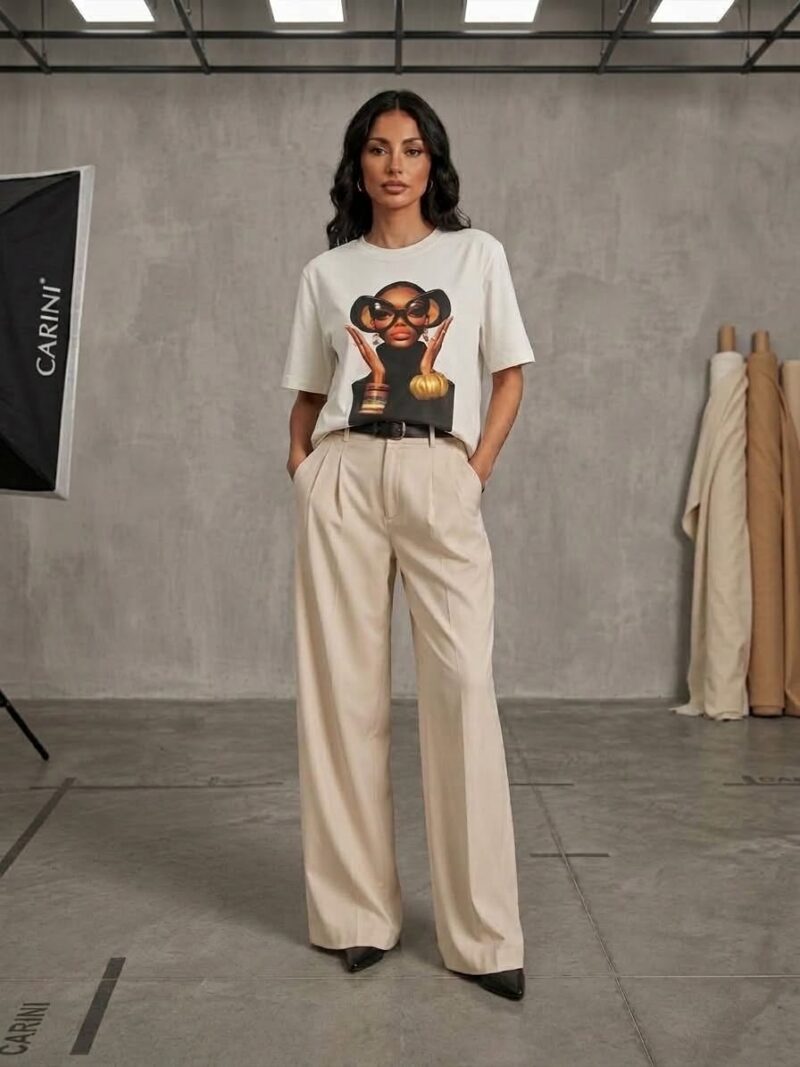 Bluzka t-shirt Modern Icon Lara Fashion biała