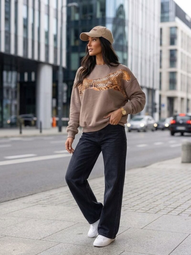 Bluza damska ocieplana Gepard Lara czekoladowy fango