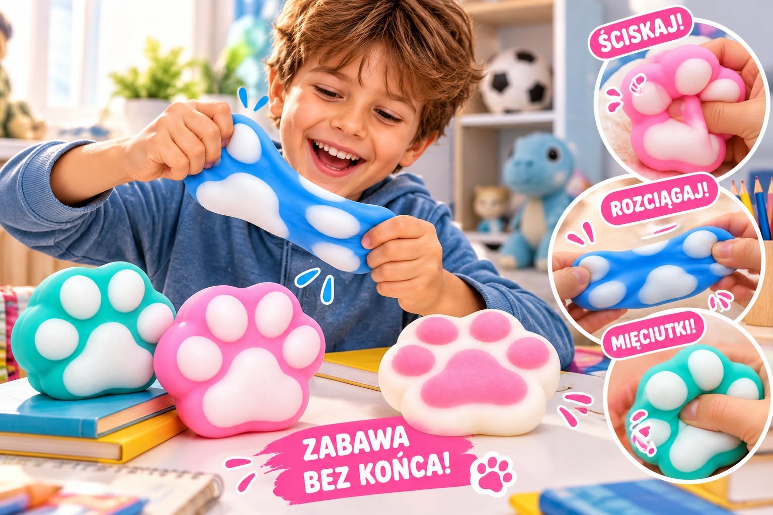 Squishy Łapka Kota Gniotek Antystresowy - obrazek 3
