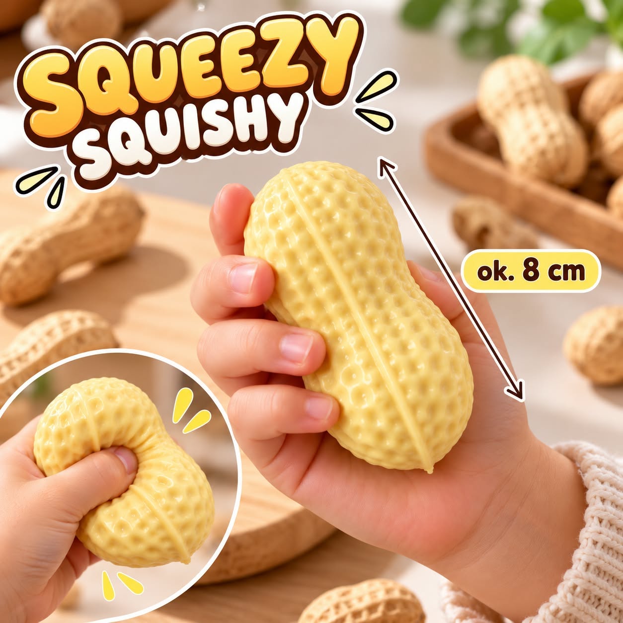 SQUEEZY SQUISHY FISTASZEK – miękki gniotek do ściskania - obrazek 3