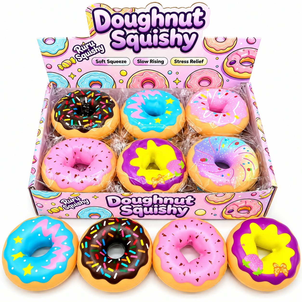 Gniotek Squishy Pączek Donut Antystresowy Zabawka Sensoryczna - obrazek 3