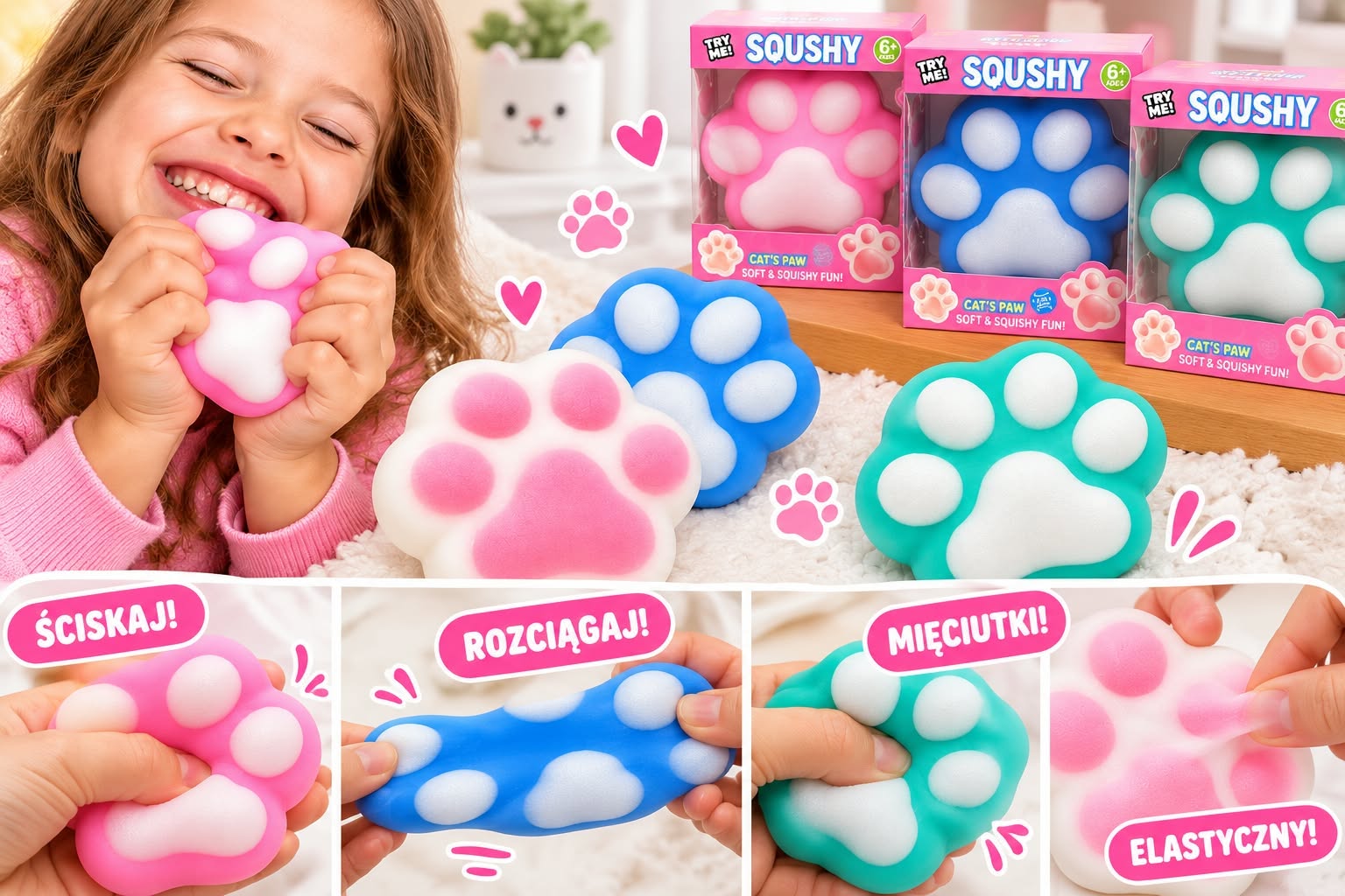 Squishy Łapka Kota Gniotek Antystresowy - obrazek 5