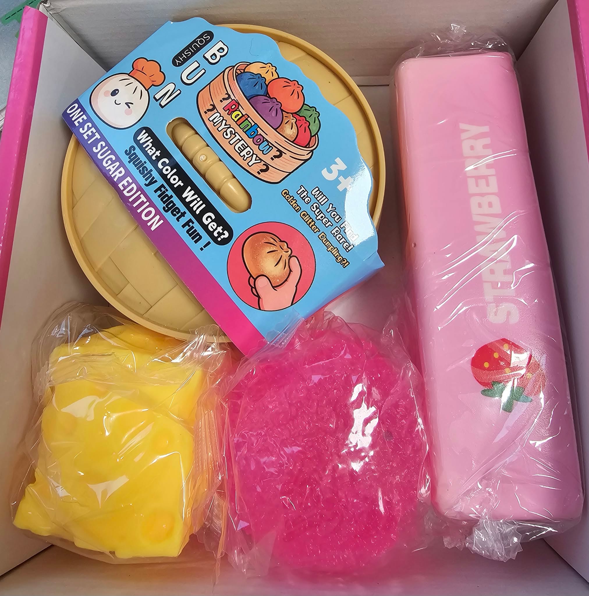 Squishy Zestaw 4x gnotki Squishy Antystresowy Gniotek Zabawka Dla Dzieci różowy - obrazek 3