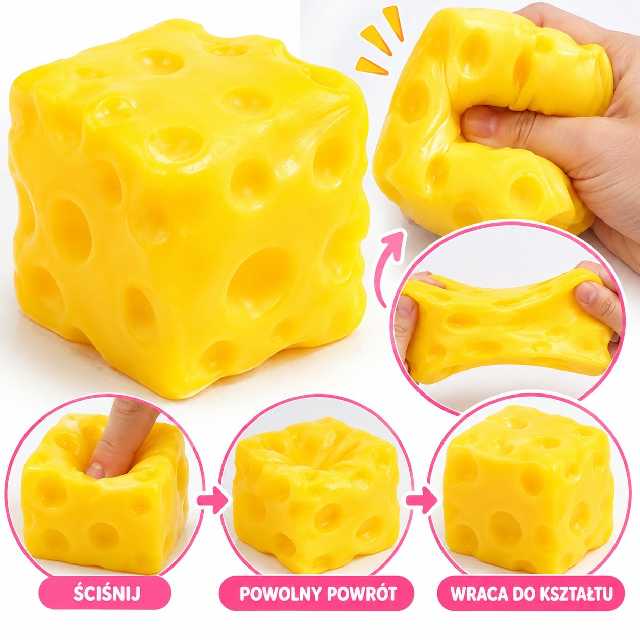 Squishy Zestaw 4x gnotki Squishy Antystresowy Gniotek Zabawka Dla Dzieci różowy - obrazek 4