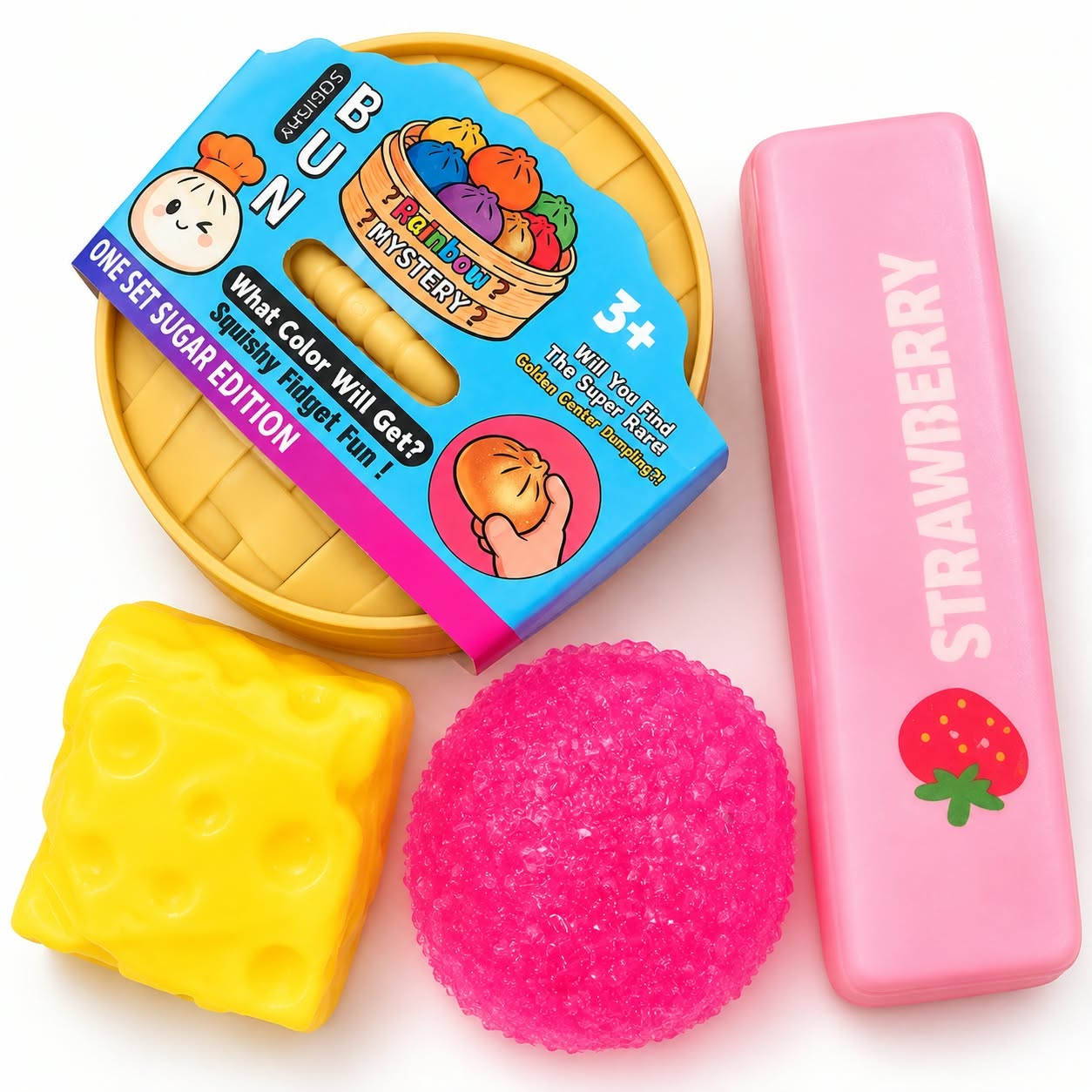 Squishy Zestaw 4x gnotki Squishy Antystresowy Gniotek Zabawka Dla Dzieci różowy - obrazek 7